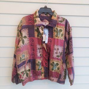 Vintage 80s Silk Bomber Jacket Montgomery Wards Deadstock from Stunt Sports